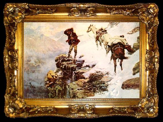 framed  Charles M Russell Meat